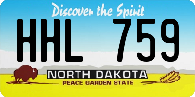ND license plate HHL759