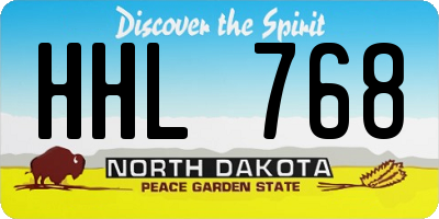 ND license plate HHL768