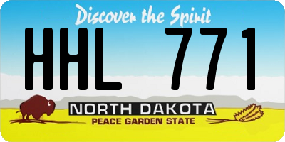 ND license plate HHL771