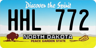 ND license plate HHL772