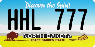 ND license plate HHL777