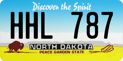 ND license plate HHL787
