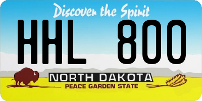 ND license plate HHL800