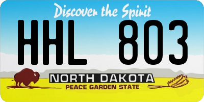 ND license plate HHL803