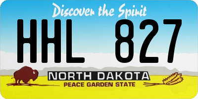 ND license plate HHL827