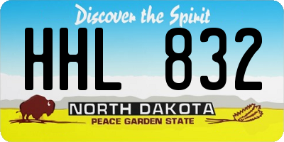 ND license plate HHL832