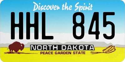ND license plate HHL845