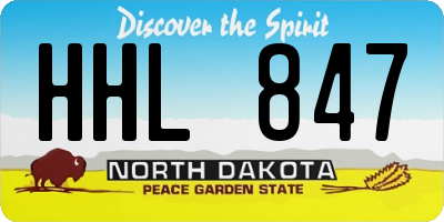 ND license plate HHL847