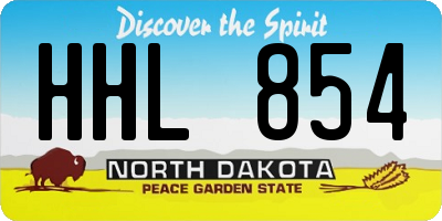 ND license plate HHL854