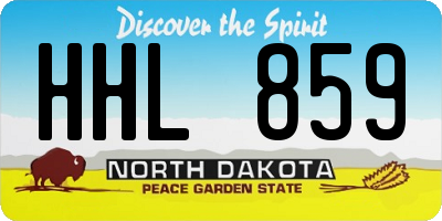 ND license plate HHL859