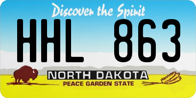 ND license plate HHL863