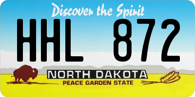 ND license plate HHL872