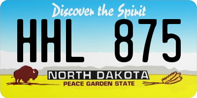 ND license plate HHL875