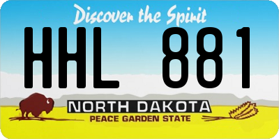 ND license plate HHL881