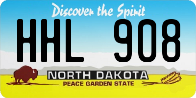 ND license plate HHL908