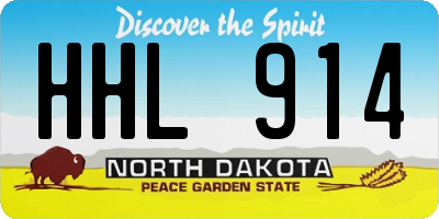 ND license plate HHL914