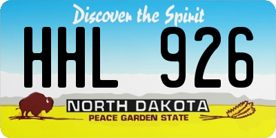 ND license plate HHL926