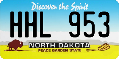 ND license plate HHL953