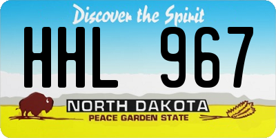 ND license plate HHL967