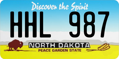 ND license plate HHL987