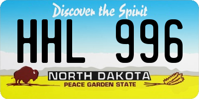ND license plate HHL996