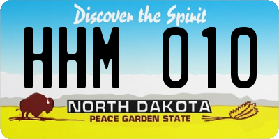 ND license plate HHM010