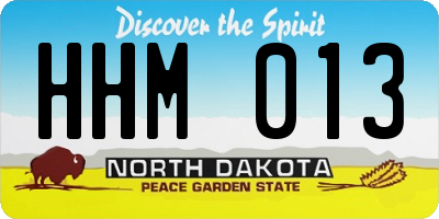 ND license plate HHM013