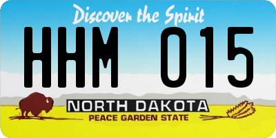 ND license plate HHM015