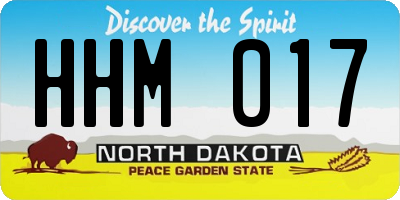 ND license plate HHM017