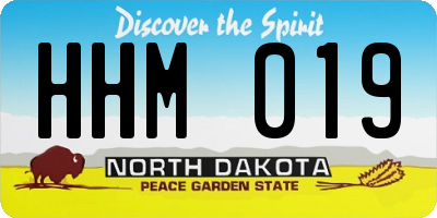 ND license plate HHM019