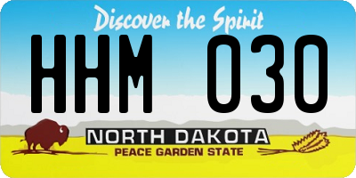 ND license plate HHM030