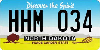 ND license plate HHM034