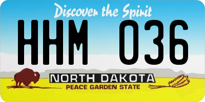 ND license plate HHM036