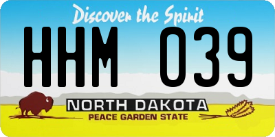 ND license plate HHM039