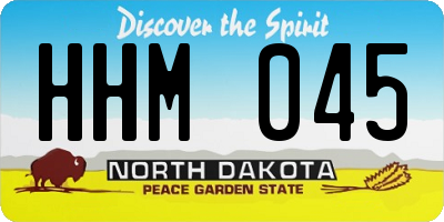 ND license plate HHM045