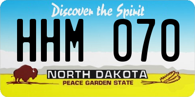ND license plate HHM070