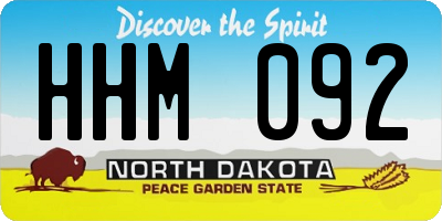 ND license plate HHM092