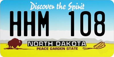 ND license plate HHM108