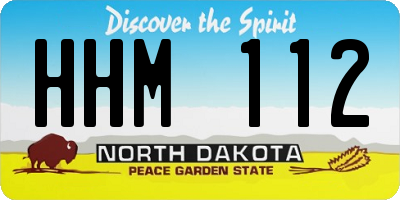 ND license plate HHM112