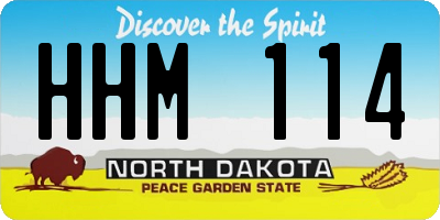 ND license plate HHM114