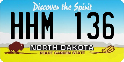 ND license plate HHM136