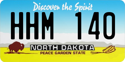 ND license plate HHM140