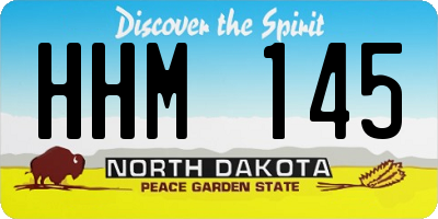 ND license plate HHM145