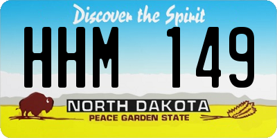 ND license plate HHM149