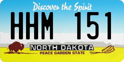 ND license plate HHM151