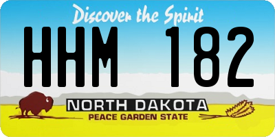 ND license plate HHM182