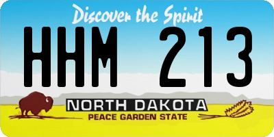 ND license plate HHM213