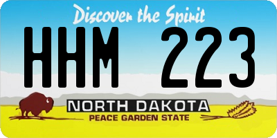 ND license plate HHM223
