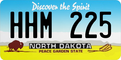 ND license plate HHM225