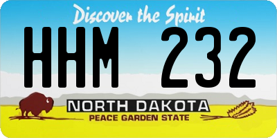 ND license plate HHM232